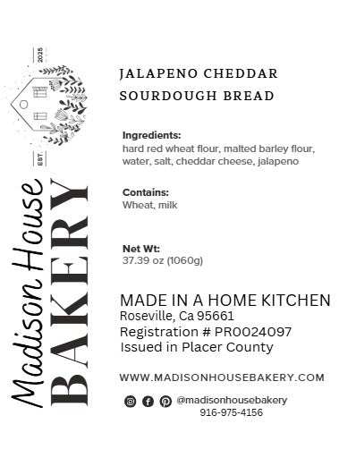 Cheddar Jalapeno Sourdough Bread Loaf