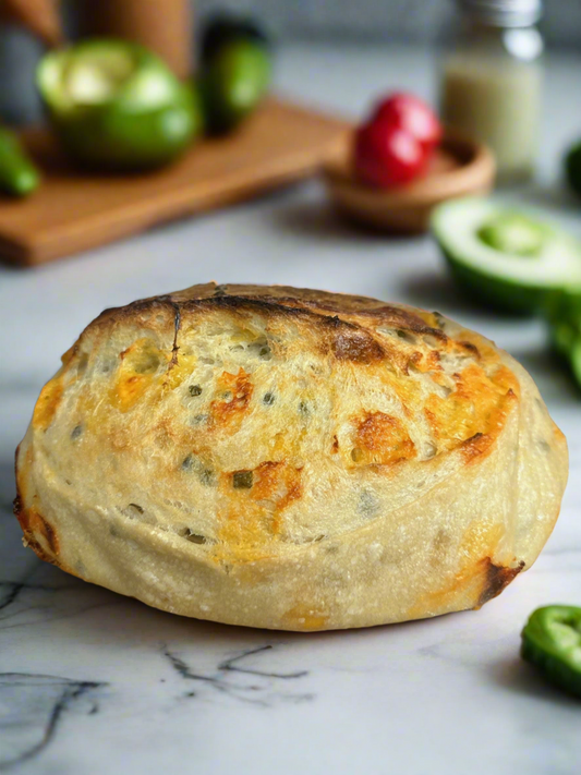 Cheddar Jalapeno Sourdough Bread Loaf